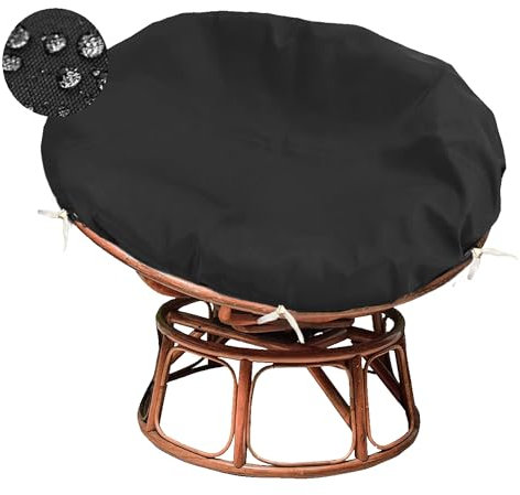 Sqodok Papasan Cushion Cover Only, 55in Outdoor Indoor Papasan Chair Cushion Covers Water Resistant, Machine Washable Papasan Chair Cushion Slipcover with Zipper and Straps (Black)