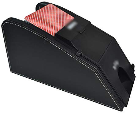 SDFGBNJK Carte Professionnelle Automatique Batteur, Piles shuffler idéal pour Une Utilisation à Domicile Jeux de Poker de Tournoi Classique Trading mélangeur Carte ou la fiche,Noir