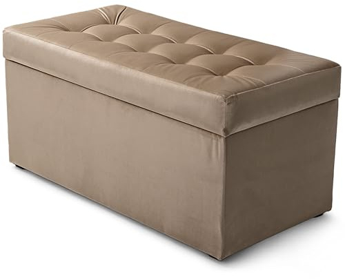 MG Design Polsterhocker 45 x 90 cm Beige mit Stauraum (ca. 100 L), belastbar bis 300 kg, sofort einsatzbereit & pflegeleicht – für Wohnzimmer, Schlafzimmer & Flur