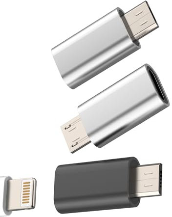 Adaptador Lightning hembra a Micro USB macho cargador (Lotde3) Android teléfono carga conexión informática transmisión síncrona compatible con Samsung S7 S6 Edge+ S7Active Note4 Note5