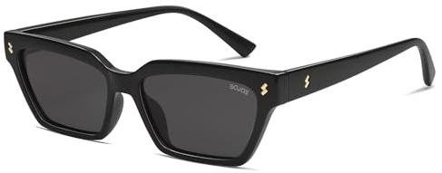 SOJOS Retro Katzenauge Polarisiert Sonnenbrille SJ2381 Schwarz/Grau