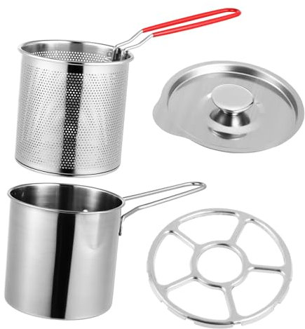 MUCKLILY Friteuse Acier Inoxydable Avec Panier à Friture Marmite à Friture Profonde Kit De Friteuse Pour Aliments De Cuisine