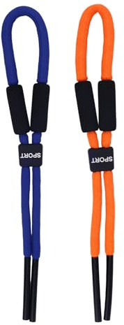 Fukaisu 2pcs Bandeau Flottant Lunettes Soleil, Réglable Porte-Lunettes pour Hommes Femmes Flottable Cordon Flottant Lunettes pour Sports Nautiques Navigation Kayak Pêche (Bleu, Orange)