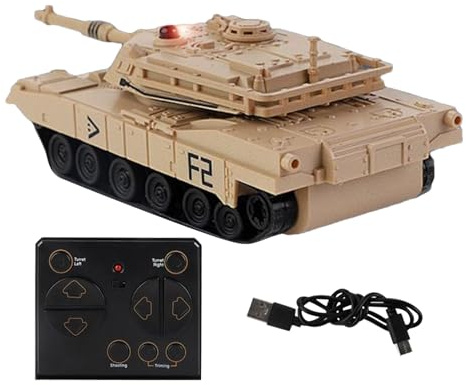 RC Panzer – Modell 2,4 GHz, wiederaufladbares Modell mit 360-Grad-Drehung für Hobby Rennen, Spiele im Freien, für und Erwachsene