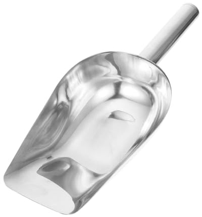 Toyvian Cuchara para Hielo de Acero Inoxidable Resistente Antióxido para Cocina y Bar Pala Pequeña Multiusos con Superficie Curva para Evitar Derrames Herramienta Práctica para Sólidos y