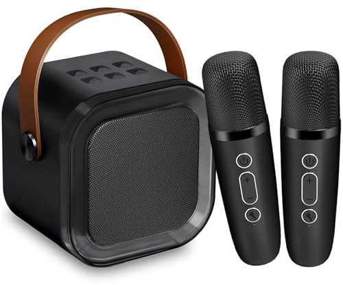 Mini Karaoke per Bambini, Microfono Bambini Ragazzi 3 4 5 6 7 8 9 10 11 12 Anni, Karaoke con Microfono con 5 Voci Magiche, Regalo di Compleanno, Giocattoli per Feste, Campeggio, Viaggi