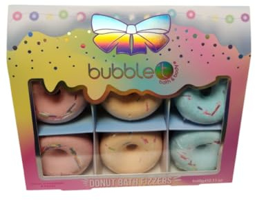 Donut and Macaron Shaped Bath Fizzers Gift Set Colourful Foaming Bath Bombs Relaxing Bath Treats Scented Fizzy Bath Spa Pamper Set (Pack of 1 (Donut Shaped))