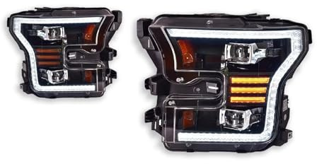 Luces de coche Compatible con Ford F150 Faros delanteros 2015-2017 Proyector Lámpara de cabeza Luz de circulación diurna Accesorios automotrices