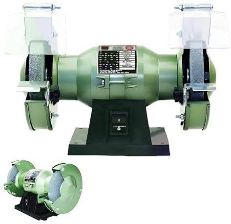 Meuleuse De Banc à Double Roue 120w/200w, Compacte Et Puissante, Machine à Affûter Couteaux Et Polir Métal, Jade, Idéale Pour Atelier Maison Et DIY(5in)