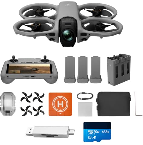 DJI Avata 360 Fly More Combo (RC 2) Vielseitiges Zubehör Bundle | 360°-Drohne mit 1-Zoll-8K-Imaging für FPV- und Luftaufnahmen, 360°-Kameradrohne mit Propellerschutz, 3 Akkus