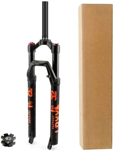 YADZISW Forcella Ammortizzata per Bici MTB 27,5 29 Pollici, Forcella Anteriore da Montagna in Lega di Alluminio Ultraleggera con Blocco della Spalla da 1-1/8, Escursione 100 mm