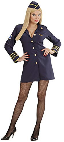 W WIDMANN MILANO Party Fashion – Kostym Stewardess, klänning och hatt, flygvärdinna, karneval, temafest