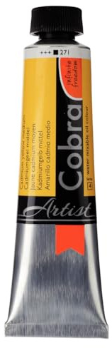 Talens COBRA wassermischbare Ölfarben, 40 ml, 271 Kadmium Gelb Mittel