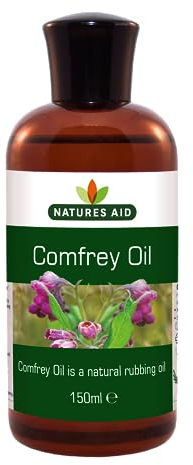 Natures Aid Comfrey Oil 150ml - Natural Rubbing Oil for Healthy Skin and Muscle Wellness - Vegan, Non-GMO, Gluten-Free - Hydrates, Soothes and Moisturises - Made in The UK