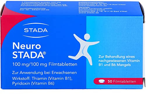 Neuro STADA 100 mg/100 mg, bei neurologischen Systemerkrankungen durch nachgewiesenen Mangel der Vitamine B1 und B6, 50 Stk.