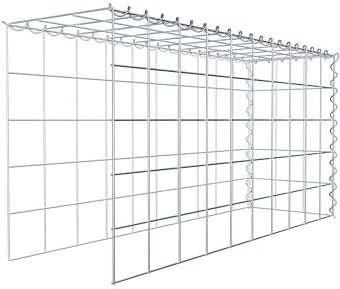 GABIONA Cesta para piedra (rectangular, malla de 10 x 10 cm, profundidad de 30 cm, cesta de cultivo tipo 4, cierre en espiral, galvanizada (100 x 50 x 30 cm)