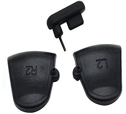 L2 R2 Trigger Extenders Buttons with Dustproof Plug for PS4 PS4 Slim Pro Controller Black