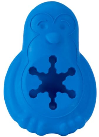 PetSafe Gefrier-Pinguin, Tiefkühlgeeignetes Snackspielzeug für Hunde, Beschäftigung und Gewichtskontrolle, Klein, Blau