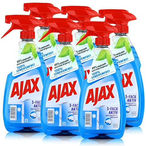 AJAX Spray Vitres Triple Action 500ml (Lot de 6)