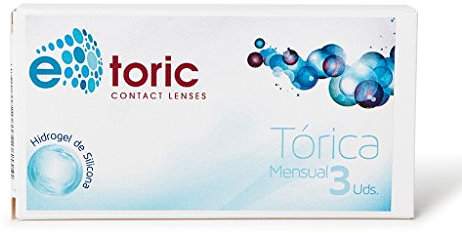 E-Toric silicona- Lente de contacto toricas mensual - Potencia esférica:-0.25,Radio de curva base:8.50,Diameter:14.20,Cilindro:-2.75,Eje:60.00,PPU Count:6 - Pack de 6 uds