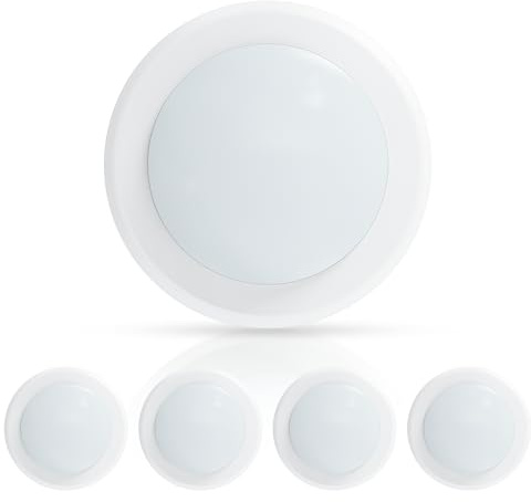ECOELER 6 LED Flush Mount Ceiling Light, Dimmable Surface Mount Disc Light for 3.5 & 4 J-Box or 5/6 Recessed Can, Aluminum Trim, 16.5W 1000Lm, 4000K Cool White, ETL Listed, 4Pack
