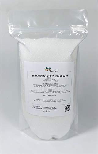 Todo Cultivo Fosfato monopotassico MKP 1kg, Fertilizzante salato solubile in Acqua. Fertilizzante Ricco di fosforo e potassio