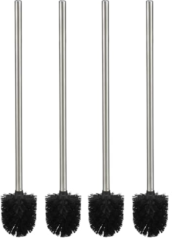 Vani WC Bürsten Set Edelstahl 4er Set XL – Toilettenbürste mit Gratis Mikrofasertuch – Langlebige Klobürste für Bad und Toilette