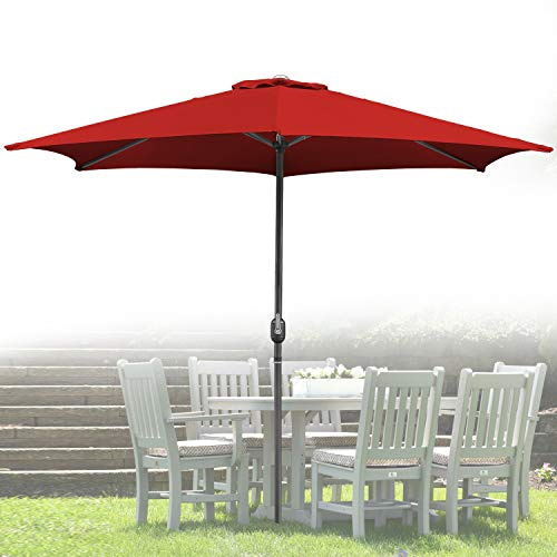 Sonnewelt Sonnenschirm Ø 350 cm | Ampelschirm mit Kurbel, UV-Schutz | Gartenschirm, Terrassenschirm, Marktschirm | ohne Ständer | für Garten, Balkon, Terrass