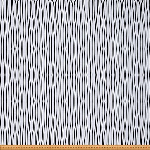 Gestreifter Stoff Meterware geometrischer Streifen Polsterstoff Bauernhaus Ticking Streifen Dekostoff moderne Linien abstrakter gotischer wasserdichter Stoff DIY Kunst 92 x 150 (HxB) Schwarz Weiß