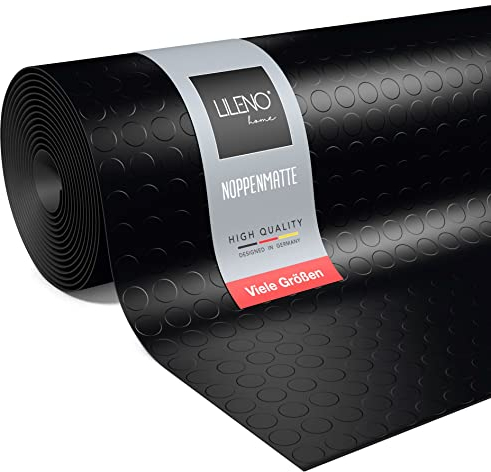 LILENO HOME Noppen Anti-Rutsch-Matte Meterware 100x50 cm - Gummiläufer Noppenmatte (3mm) als Werkstatt-Boden, Gummi-Matte, Werkbank Auflage u. Boden-Matte - Gummi Matte für Keller, Anhänger