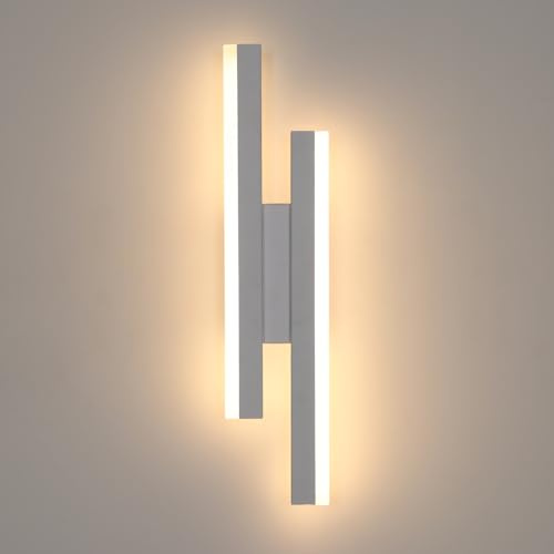 Riserva Wandleuchte Innen LED Moderne 16W, Warmweiß 3000K, Weiß | Wandlampe Kreative Lange Parallele für Wohnzimmer, Korridor, Treppen, 40cm