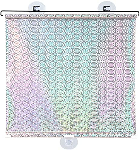 Roller Blinds, Easy Fit Blinds No Drilling, Blackout Blind with Suction Cups, Temporary Blinds, Roller Blinds for Windows, Bedroom, Conservatory, Kitchen, Car, Bathroom, Patio (Color : Silver, Size
