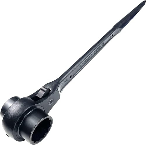 WEDO Gerüstbauratsche 24x30mm,Ratschenschlüssel,Schnellspanner,40Cr-Stahl | Reversible für geringeren Umdrehungsbedarf, Hohem Drehmoment,Ratschenschlüssel für Beengte Gerüstmontagestellen