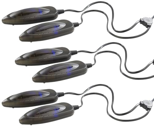 infactory Elektrische Schuhwärmer: 3er-Set elektrische Schuhtrockner mit UV-Licht (Schuhe Trockner, UV Lichter Schuhe, Desinfektion)