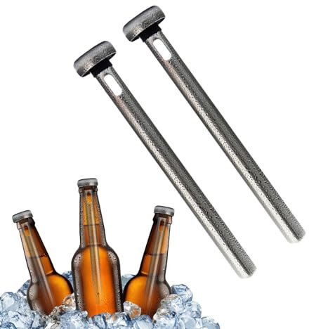 LearnLyrics Kühlstäbchen für Bier, Kühlstab für Getränke, 2 wiederverwendbare Kühlstäbchen für Bierflaschen, Weinkeller, für Camping,