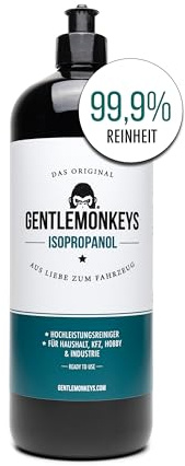 GENTLEMONKEYS Isopropanol Alkohol 99,9% (1l) - Reinigungsalkohol | Für Haushalt, KFZ & Industrie - Laborgeprüfte Reinheit - 3-in-1 Profi Reiniger, Entfetter & Lösungsmittel - Made in Germany