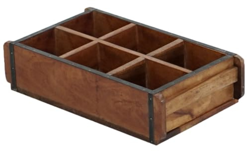 Vintage Aufbewahrungsbox Unikat handgefertigt aus Holz in Braun 42 cm