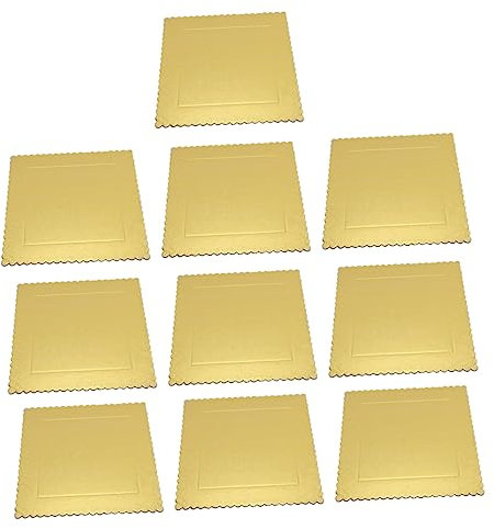 Gatuida 10stücke Quadratische Tortenplatten Aus Goldem Papier Stabile Dessertplatte Für Kuchen Zubereitung Und Präsentation