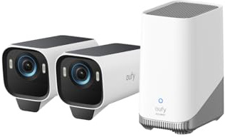 eufy Security eufyCam S3 Pro 2-Cam Kit Solar Security Camera Outdoor Wireless with Solar Panel, Colour Night Vision, 4K, Forever Power 2.0, Face Recognition AI, Expandable Local Storage (Renewed)