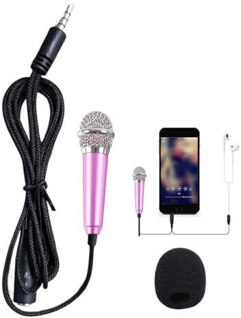 Small Microphone, Portable Small Wireless Small Microphone for Podcasting | Small Microphone for Phone, Lightweight Dynamic Microphone for Vlogging, Amps
