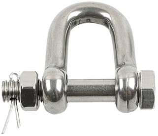 Edelstahlschäkel mit Splint, Marinezubehör, D-Ringschäkel für Bootsankerketten, Seile, Yachtrigging(M6)