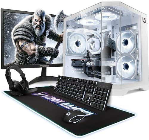VIBOX IV-585 PC Gamer Complet • 23 Écran • AMD Ryzen 7 5700X 8 cœurs • Nvidia RTX 3050 6 Go • 16 Go RAM • 500 Go SSD • Windows 11 • WiFi 6 + Bluetooth 5.4