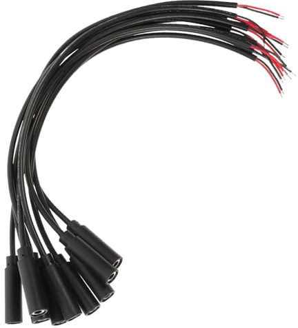 Yardenfun 3.5mm Mono Audio Cable 10pcs Female Plug to Bare Wire Open End Connector for Headphones Speakers Microphone PA Horns Black Replacement Wire