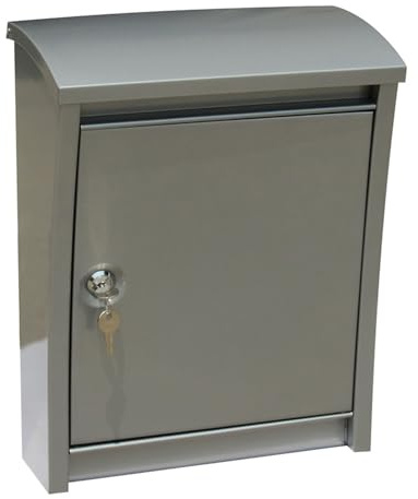 Wandbriefkasten, Standbriefkasten Freistehend mit Schloss, Briefkasten Edelstahl, Postkasten für Haus, Wohnung und Gewerbe (31x40x15cm)
