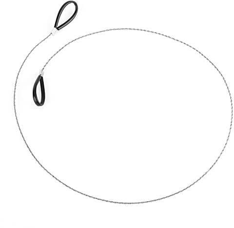 Sierra de alambre de acero inoxidable de Klanata Cable de tubería de tubería de manguera de PVC Sierra 29.53 pulgadas Herramienta de corte serrada con dos manijas para cortar