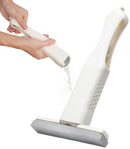 Shouxiut Trapeador pequeño | Mopa de mano autosuficiente, reutilizable, absorbente, herramienta de limpieza para azulejos de madera dura, limpiador de suelos de cocina, apartamento, hogar