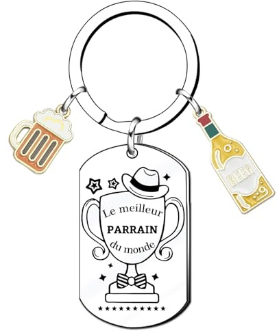 Porte Clef Parrain Cadeau Parrain Mon Super Parrain Porte Clés Personnalisé Parrain Cadeau Homme Anniversaire Fête Des Pères