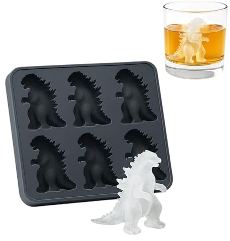 1 Pack G0dzilla Ice Cube Tray, Novelty Ice Cube Mold for Fun Shaped Ice Cubes, Silicone Ice Cube Tray for Cocktails and Drinks, Black Ice Cube Moulds for Freezer