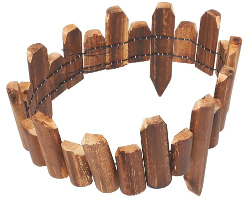 ULTECHNOVO Staccionata Legno per Giardino Bassa in Legno Trattato, Facile da Montare e Pulire, per Bordura Decorativa Aiuole e Letti da Giardino