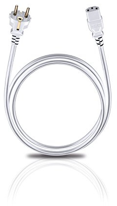 Oehlbach Powercord C13 / 500 - Netzkabel mit Schukostecker & Kaltgerätekupplung - VDE geprüft, hochflexibel, hervorragende Kontaktsicherheit - 5 m - weiß